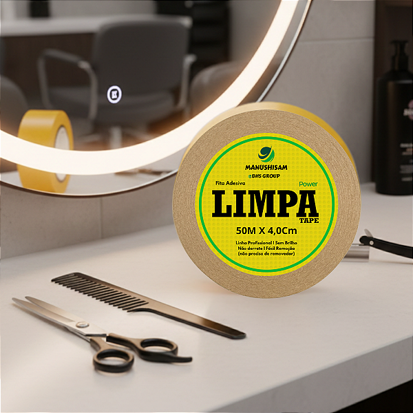 Fita Adesiva Limpa Tape Power 50 metros x 4,0 cm Para Prótese Capilar Original l Não Derrete , Silicone Hibrida , Peruca , Aplique Hair , BHS