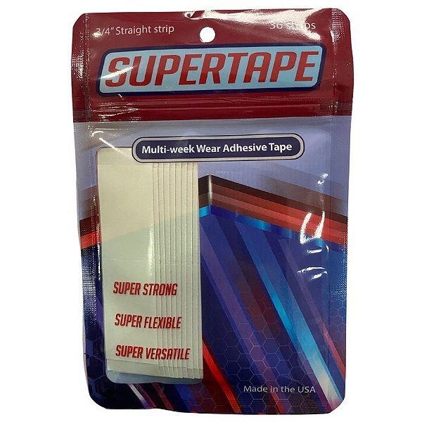 Fita Adesiva Super Tape Mega Hair e Prótese Capilar 36 Unidades x 1,9 cm Tiras