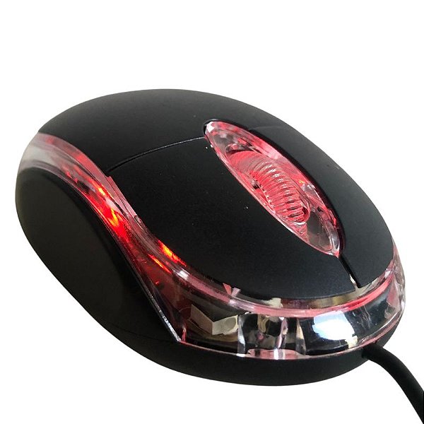 Mouse Com Fio USB 2.0 Resolução 1600dpi Sensor Óptico E LED