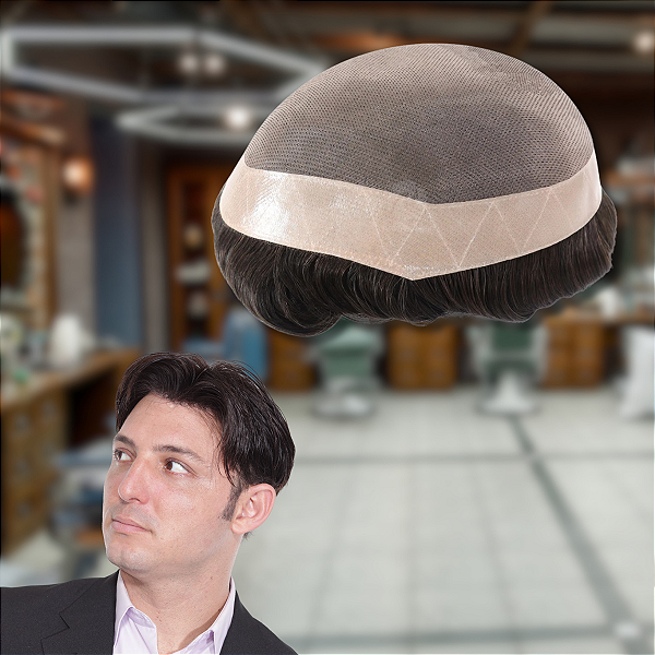 Prótese Capilar Masculina Transpirável Modelo Resistente 20x25 120% Densidade