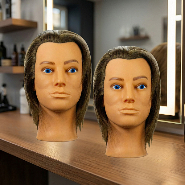 Kit Casadinha - Manequim Masculino Sem Barba E Sem Suporte Para Treino 2 UNIDADES