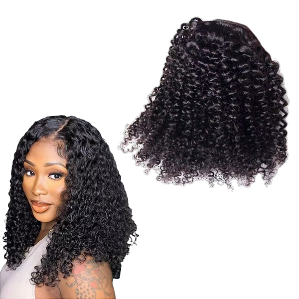 Aplique Topo Cacheado Castanho Escuro Com Tic Tac Fios Humanos 10x15cm 40cm Comprimento