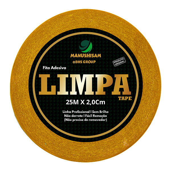 Fita Adesiva Para Prótese Capilar Limpa Tape 25m X 2,0Cm  Não Derrete Silicone Hibrida , Peruca , Aplique Hair , BHS