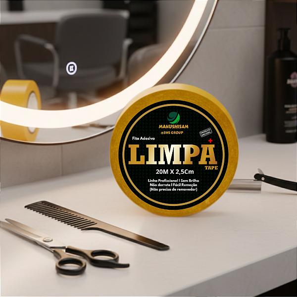 Fita Adesiva Limpa Tape+ 20M X 2,5Cm Não Derrete Protese Capilar Silicone Hibrida , Peruca , Aplique Hair , BHS