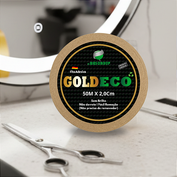 Fita Adesiva Dupla Face Gold Eco 50m x 2,0cm Prótese Capilar