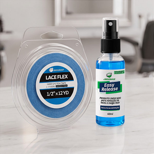 Kit Performance Total - Fita Adesiva Azul Lace Flex 12m x 1,3cm + Removedor Easy Release 60ml