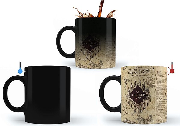 Caneca Mágica Harry Potter Mapa do Maroto