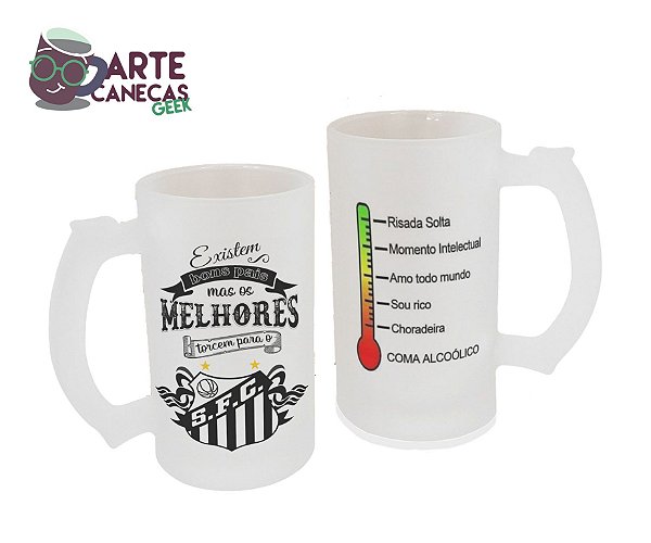 Caneca Chopp Melhores Pais Torcem Para Santos