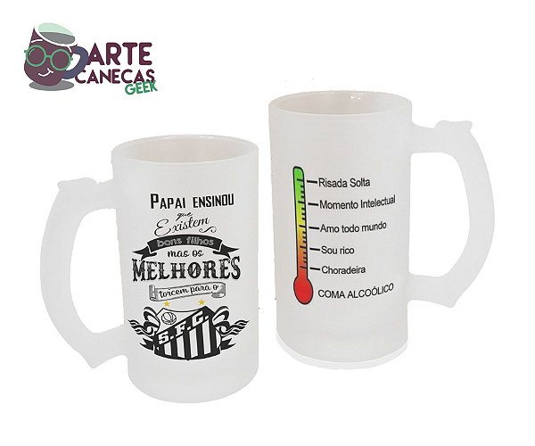 Caneca Chopp Bons Filhos Torcem Para Santos