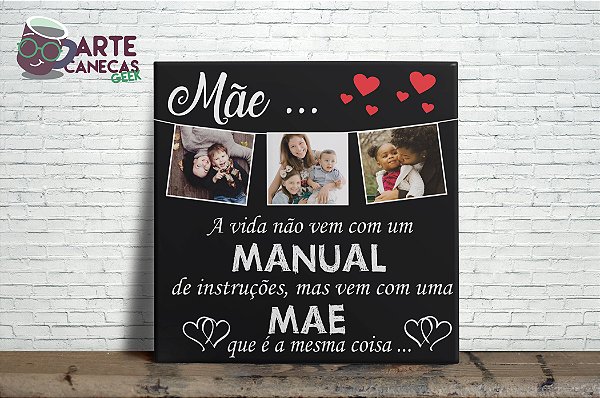 Azulejo Personalizado Mãe a Vida Não Vem Com Manual