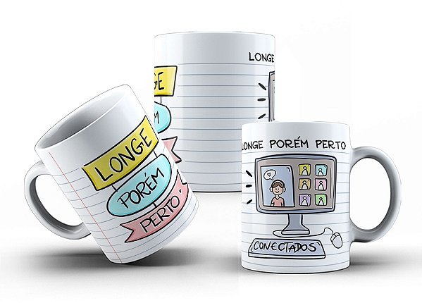 Caneca De Prof Longe Porém Perto