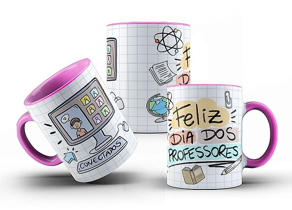 Caneca Feliz Dia Dos Professores Rosa