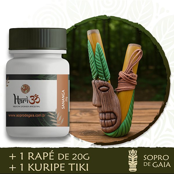 Kit 1 Rapé + Kuripe Carranca Tiki