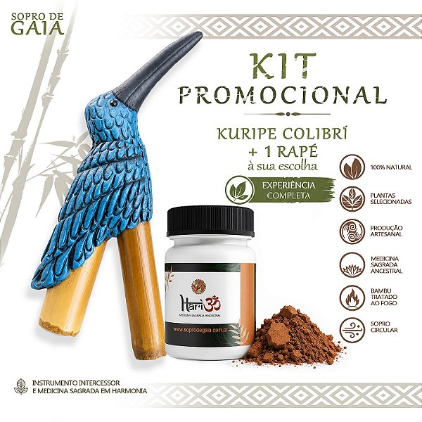 Kit Kuripe Beija-Flor Colibri + Rapé HariOM
