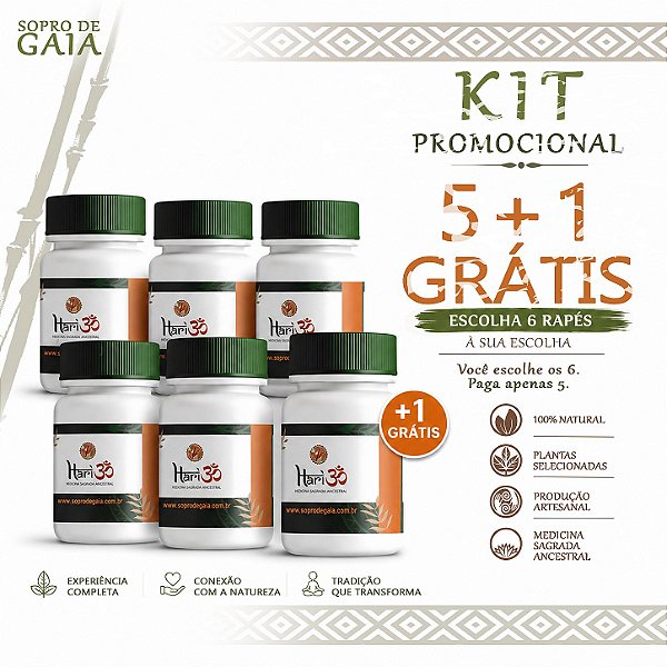 Kit Pague 5, Leve 6 Rapés HariOM — Feitio Tradicional