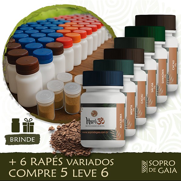 Kit 5 Rapés + 1 Rapé Grátis - leve 6 e pague 5