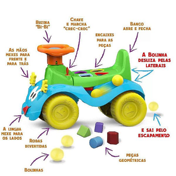 Andador Totokinha Bolinha Menino - Cardoso Toys