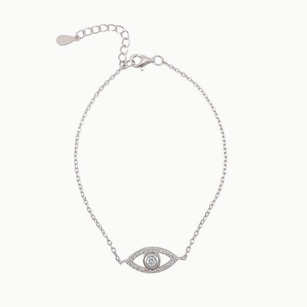 Pulseira Prata Olho Grego com Zircônia