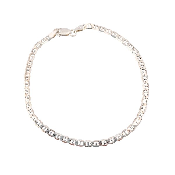 Pulseira de Prata Corrente Tipo Lacre 3mm