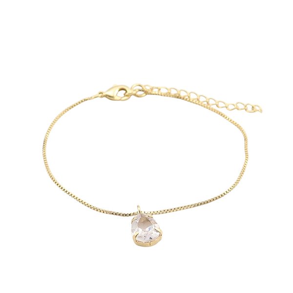 Pulseira Veneziana com Gota Zircônia Pendurada