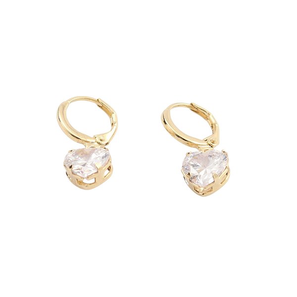 Brinco Argolinha Fechada com Coração 0,8cm