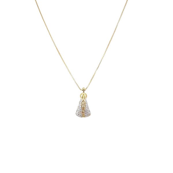 Colar Nossa Senhora Aparecida Banhado a Ouro 18k