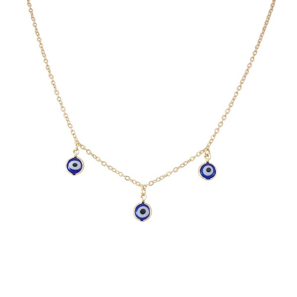 Colar Olho Grego Banhado a Ouro 18k