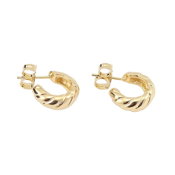 Brinco de Argola Torcida Pequeno Banhado a Ouro 18k