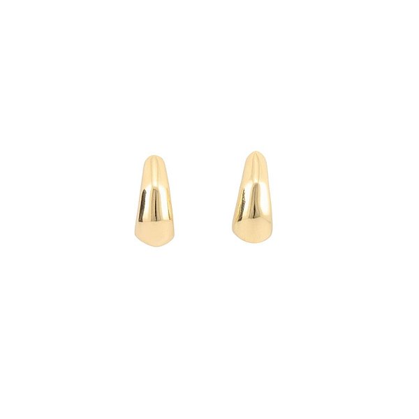Ear Hook Brinco Abaulado Banhado Ouro 18k