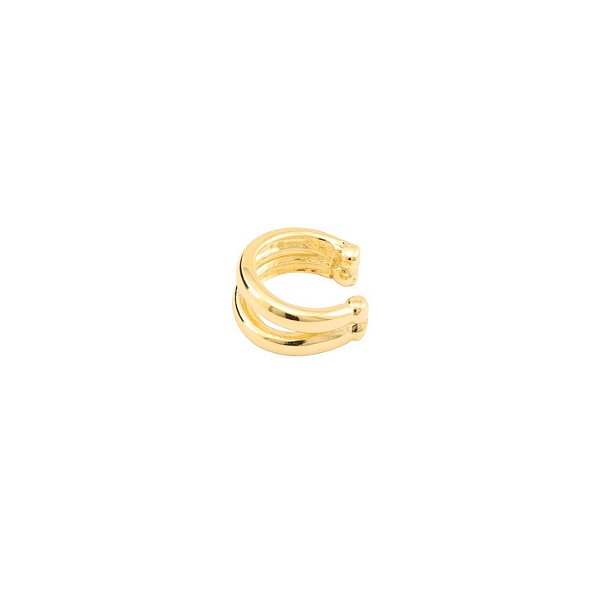 Brinco Piercing Aro Duplo Banhado a Ouro 18k