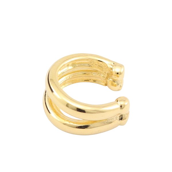 Brinco Piercing Aro Duplo Banhado a Ouro 18k