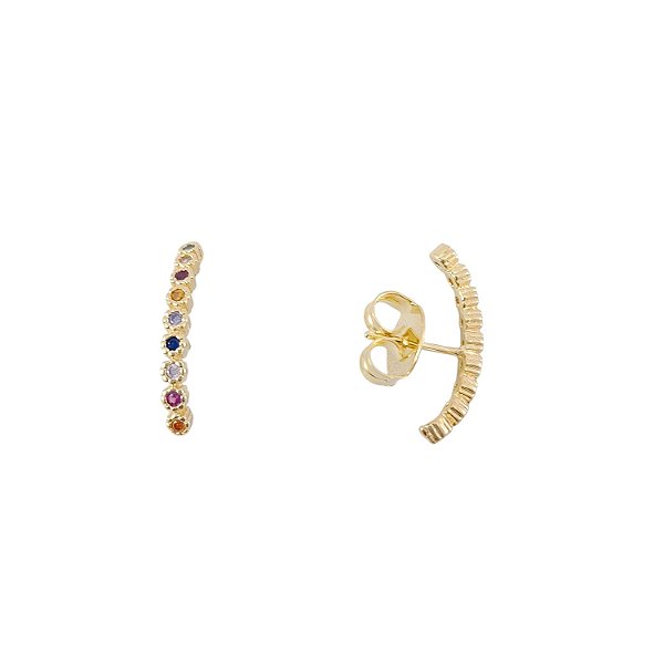 Ear Hook com Zircônias Banhado a Ouro 18k