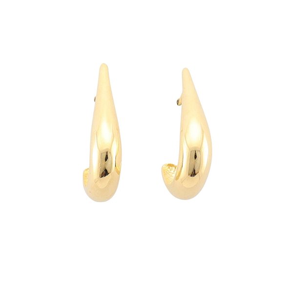 Brinco Argola Lisa Grande Banhado a Ouro 18k