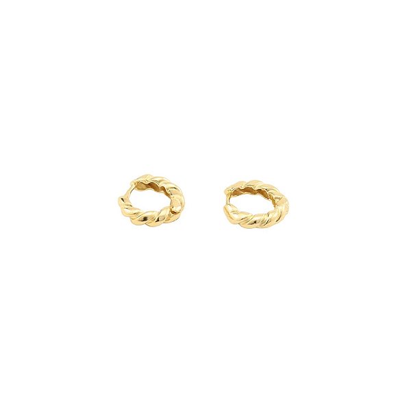 Brinco Argola Torcida Banhado a Ouro 18k