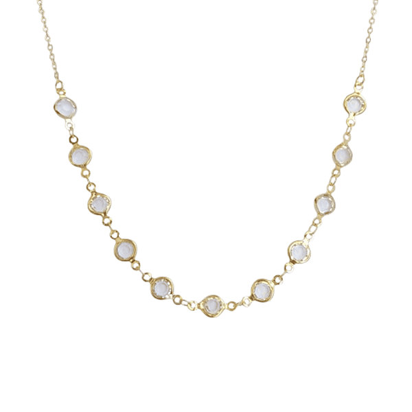 Gargantilha Cristal Banhada a Ouro 18k