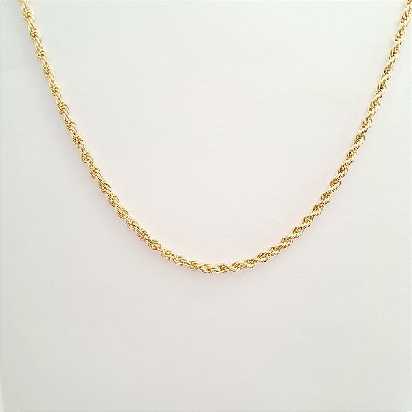 Gargantilha Cordão Baiano 3mm Banhada a Ouro 18k