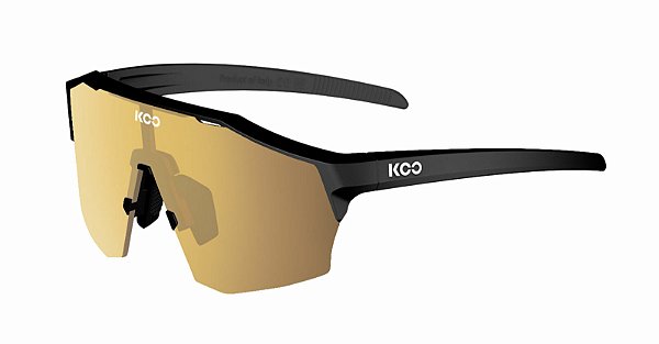 OCULOS KOO ALIBI ARMACAO PRETA FOSCA E LENTE DOURADA ESPELHADA