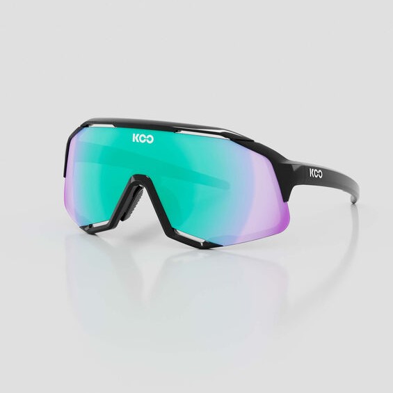 OCULOS KOO DEMOS ARMACAO PRETA E LENTE VERDE ESPELHADA