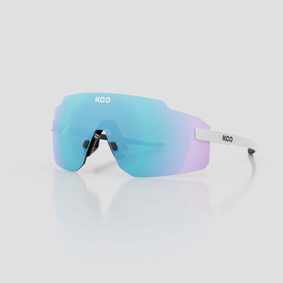 OCULOS KOO SUPERNOVA ARMACAO BRANCA E LENTE TURQUESA ESPELHADA