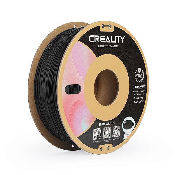 Filamento Impressão 3D Creality Cr-Pla Matte Preto Fosco 1kg