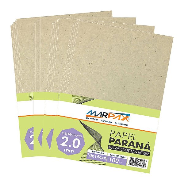 Papel Paraná Para Cartonagem Marpax 2,0mm 10x15cm 100un  Marpax Cod 258023