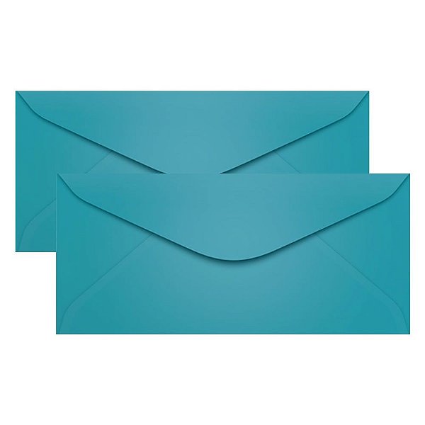 Envelope Para Convite Azul Turqueza 114x229mm Scrity 100un Azul Marpax Cod 259075