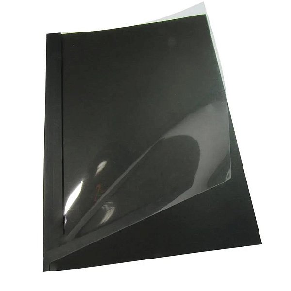 Capa Térmica Crystal Paper Preta A4 07mm 31 à 60fls 05un  Marpax Cod 259272