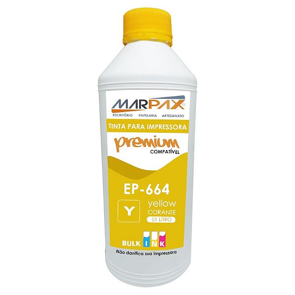 Tinta Impressora Epson 664 Compatível Premium Yellow 1 Litro  Marpax Cod 257988