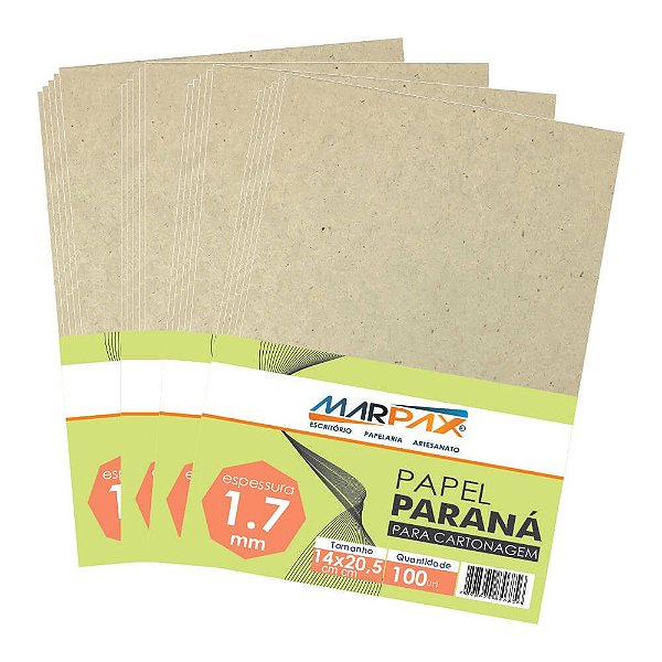 Papel Paraná Para Cartonagem Marpax 1,7mm 14x20,5cm 100un  Marpax Cod 257669