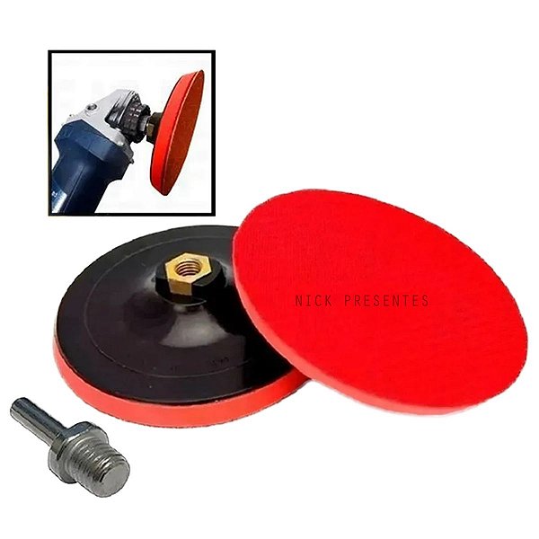 Suporte de Boina Disco com Velcro Furadeira para Lixas 125mm