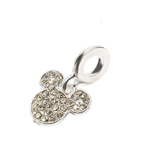 Berloque Mickey com Strass Banhado em Prata 925