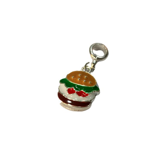 Berloque Burger Banhado em Prata 925