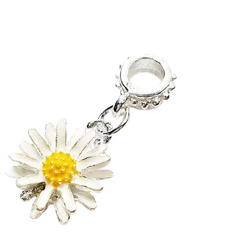 Berloque Flor Gerbera Banhado em Prata 925
