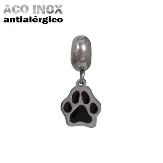 Berloque Patinha Preta em Aço Inox